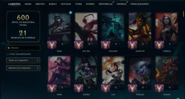 Prata 4 com TODOS os Champs e 234 Skins +13 Vitoriosas