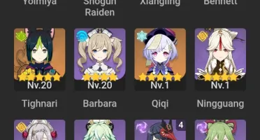 Conta com raiden, yoimiya + assinatura r3, qiqi e tighnari