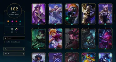 CONTA LOL LVL 301 DIAMANTE 102 SKINS , 135 CAMPEÕES