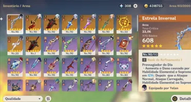 Conta Genshin AR59 Muitos 5*