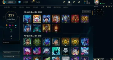 Conta Gold 4 com nivel 368 e 456 skin sendo 20 prestígio