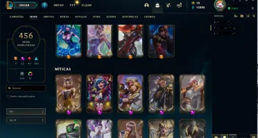 Conta Gold 4 com nivel 368 e 456 skin sendo 20 prestígio