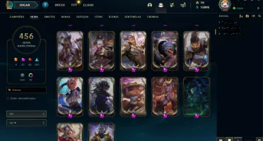 Conta Gold 4 com nivel 368 e 456 skin sendo 20 prestígio