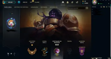 Conta Gold 4 com nivel 368 e 456 skin sendo 20 prestígio