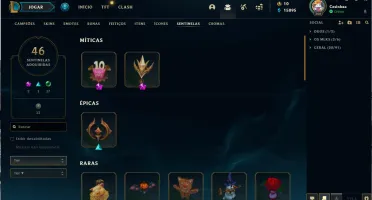 Conta Gold 4 com nivel 368 e 456 skin sendo 20 prestígio