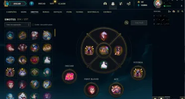 Conta Gold 4 com nivel 368 e 456 skin sendo 20 prestígio