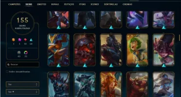 Conta platina 3 com TODOS os champs e 155 Skins (NIVEL 624)