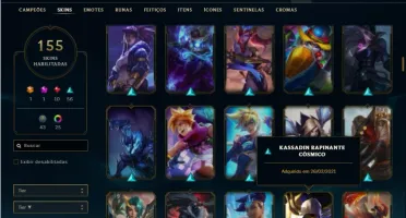 Conta platina 3 com TODOS os champs e 155 Skins (NIVEL 624)