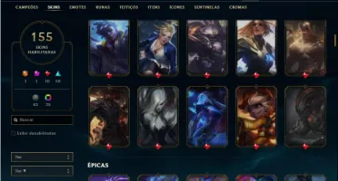 Conta platina 3 com TODOS os champs e 155 Skins (NIVEL 624)