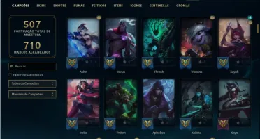 Conta platina 3 com TODOS os champs e 155 Skins (NIVEL 624)