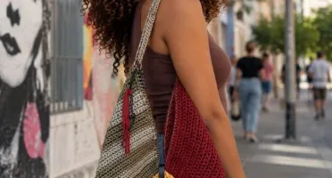 Bolsa de Crochê Desconstruída Grande