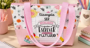 Kit 10 Mini Bolsas Personalizadas para Professoras