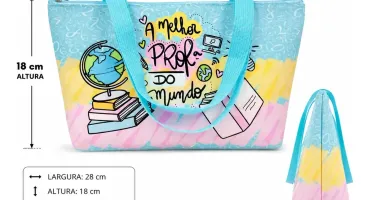 Kit 10 Mini Bolsas Personalizadas para Professoras