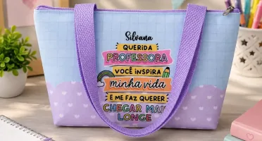 Kit 10 Mini Bolsas Personalizadas para Professoras