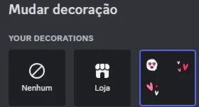 Conta discord 2023 1 efeito de decoração, 1 bordinha