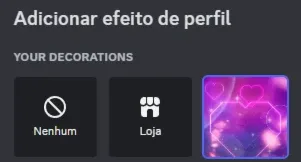 Conta discord 2023 1 efeito de decoração, 1 bordinha