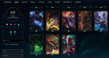 CONTA LOL OURO 4 [BR] - 135 CHAMPIONS - 60 SKIN - MMR ALTO