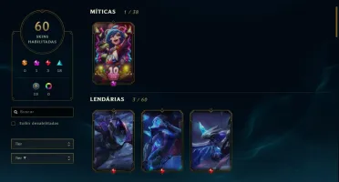 CONTA LOL OURO 4 [BR] - 135 CHAMPIONS - 60 SKIN - MMR ALTO