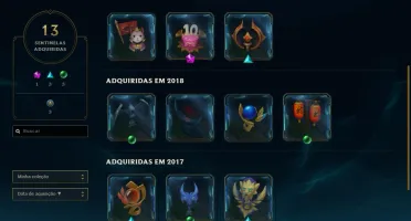 CONTA LOL OURO 4 [BR] - 135 CHAMPIONS - 60 SKIN - MMR ALTO