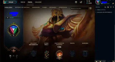 Conta lol unranked  lvl 33