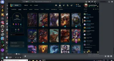 CONTA LEAGUE OF LEGENDS (PLAT 1 75PDL)+FULL CHAMP + 76 SKINS