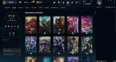 Conta Diamante 2 com Todos os Campeões e 210 Skins