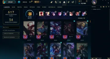 Conta Diamante 2 com Todos os Campeões e 210 Skins