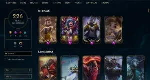 Conta League of legends 200+ skins