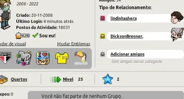 Conta HABBO mascotes e emblemas