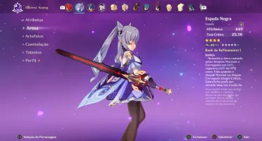 Conta Genshin Impact Com Diluc + Keqing + Qiqi e Zhongli