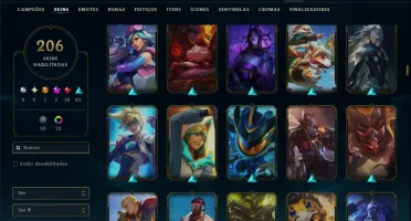 Unranked com TODOS os Champs e 203 Skins ( MID / JG / SUP )