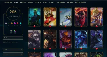 Unranked com TODOS os Champs e 203 Skins ( MID / JG / SUP )