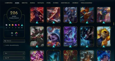 Unranked com TODOS os Champs e 203 Skins ( MID / JG / SUP )
