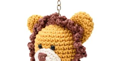 Chaveiro cabeça de leão em amigurumi