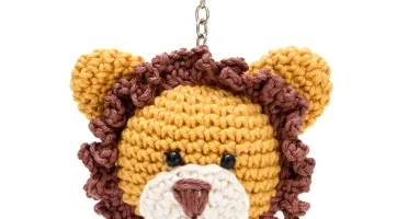 Chaveiro cabeça de leão em amigurumi