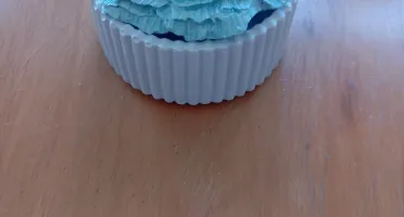 Bowl Peônia Riscado em Gesso com Mini Vela