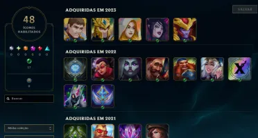 Prata, 5 Skins, Upada Na Mão, Lol Lvl 39, 100% Segura