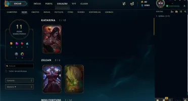 conta lol 11 skins ouro 4 lvl 94