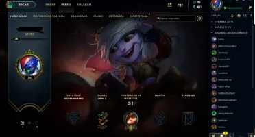 conta lol level 30 unranked