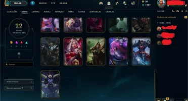 CONTA UNRANKED (EX OURO 4), COM 69 CAMPEÕES E 22 SKINS