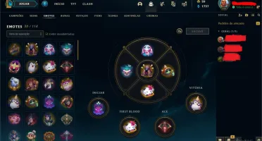 CONTA UNRANKED (EX OURO 4), COM 69 CAMPEÕES E 22 SKINS