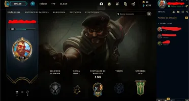 CONTA UNRANKED (EX OURO 4), COM 69 CAMPEÕES E 22 SKINS