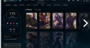 CONTA LOL PLATINA 4 FALTA 1 CHAMP + 177 SKINS.