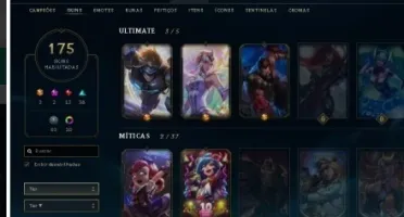 CONTA LOL PLATINA 4 FALTA 1 CHAMP + 177 SKINS.