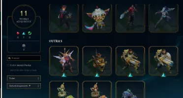 CONTA LOL PLATINA 4 FALTA 1 CHAMP + 177 SKINS.