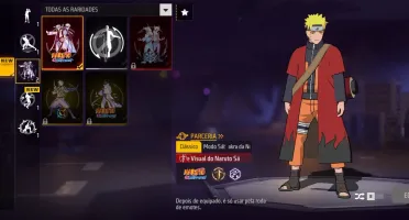 Conta FF bot com skin do Naruto com 2 transformações