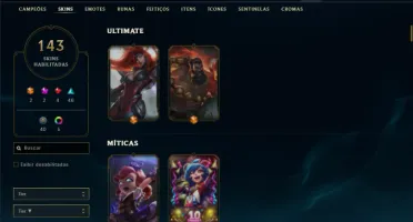Conta bronze 4 com TODOS os champs e 143 Skins