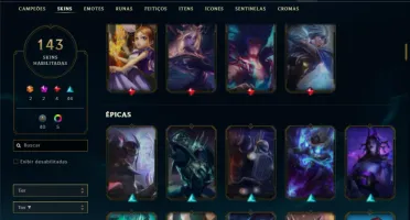 Conta bronze 4 com TODOS os champs e 143 Skins