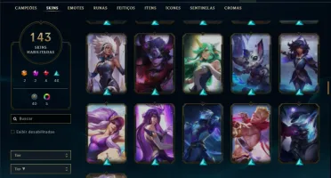 Conta bronze 4 com TODOS os champs e 143 Skins