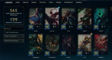 Conta bronze 4 com TODOS os champs e 143 Skins